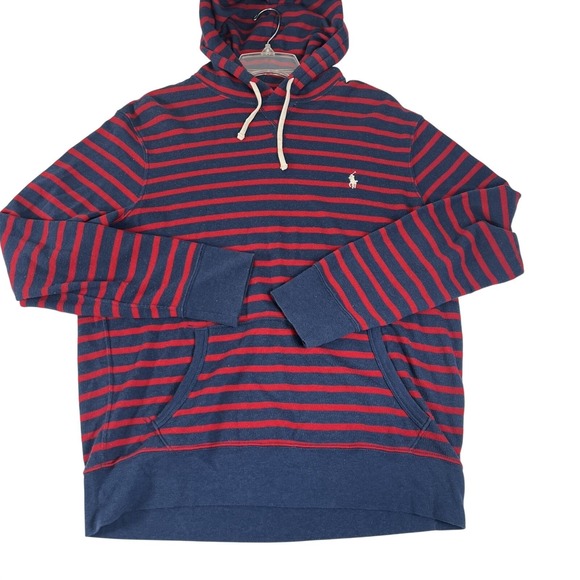 Polo Ralph Lauren Other - Vintage 90's‎ Polo Ralph Lauren Hoodie Mens L Blue Red Striped Y2K Pullover